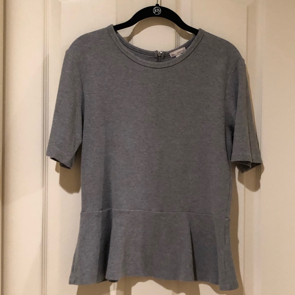 GAP Gray Short Sleeve Peplum Top